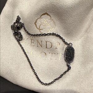 Kendra Scott Black Drusy Oval Chain Bracelet
